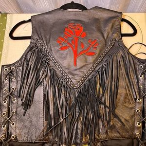 Motorcycle leather vest
